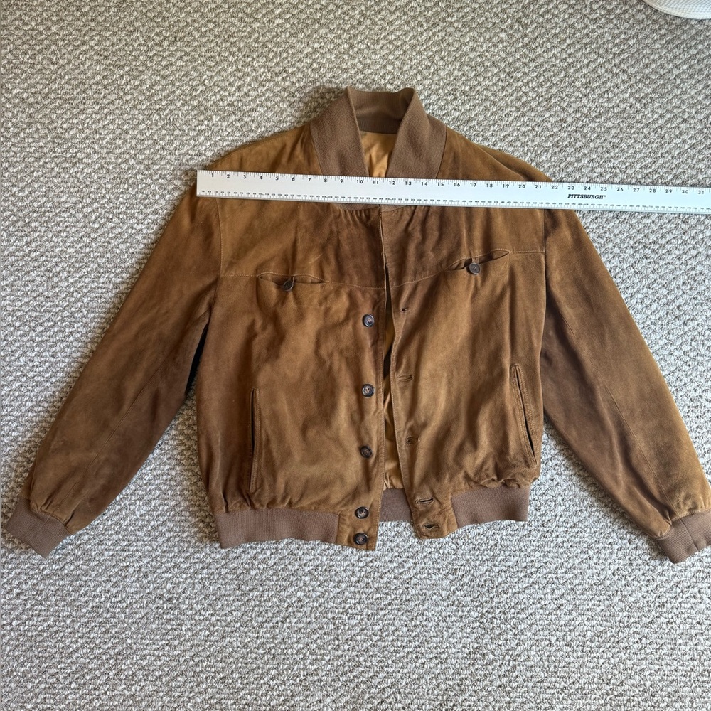 Italian Suede Bomber Jacket - Made in Italy - Size Approx L